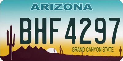AZ license plate BHF4297
