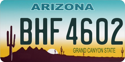 AZ license plate BHF4602