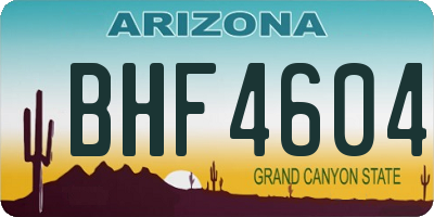 AZ license plate BHF4604