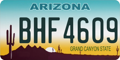 AZ license plate BHF4609