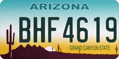 AZ license plate BHF4619