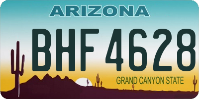 AZ license plate BHF4628