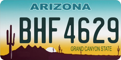 AZ license plate BHF4629
