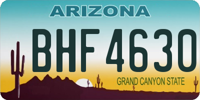 AZ license plate BHF4630
