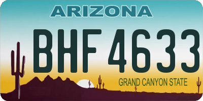 AZ license plate BHF4633
