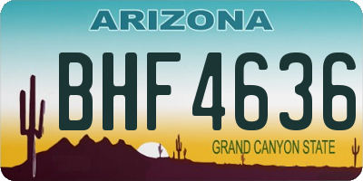 AZ license plate BHF4636