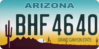AZ license plate BHF4640