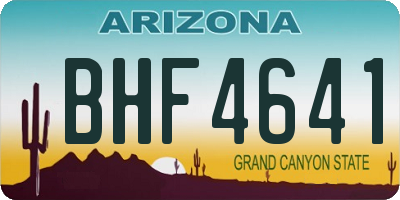 AZ license plate BHF4641