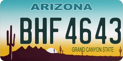 AZ license plate BHF4643