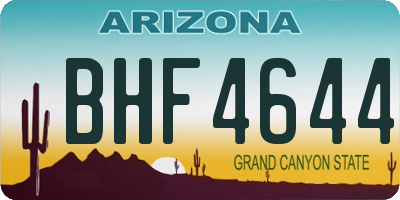 AZ license plate BHF4644