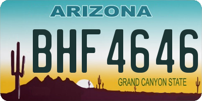 AZ license plate BHF4646