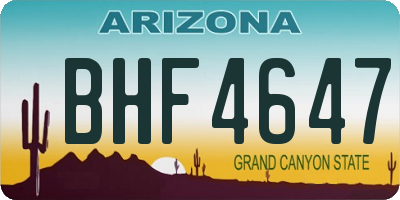 AZ license plate BHF4647