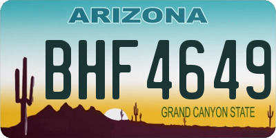 AZ license plate BHF4649
