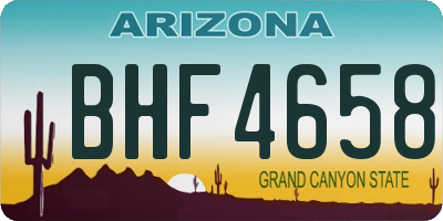 AZ license plate BHF4658