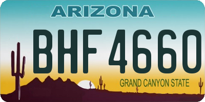 AZ license plate BHF4660