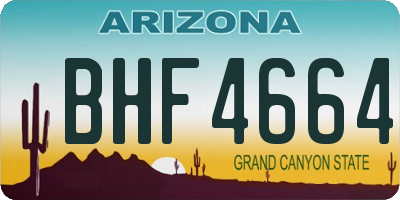 AZ license plate BHF4664