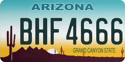 AZ license plate BHF4666