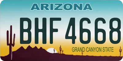 AZ license plate BHF4668