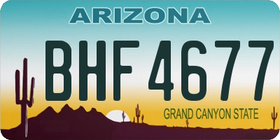 AZ license plate BHF4677