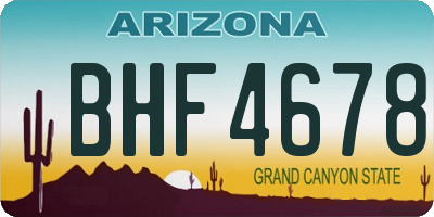 AZ license plate BHF4678