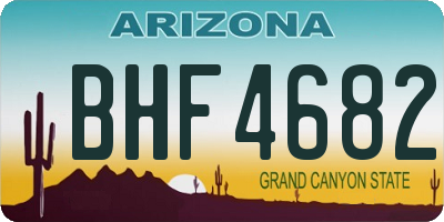 AZ license plate BHF4682