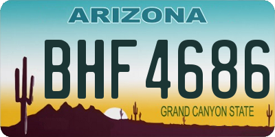 AZ license plate BHF4686