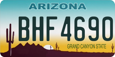 AZ license plate BHF4690