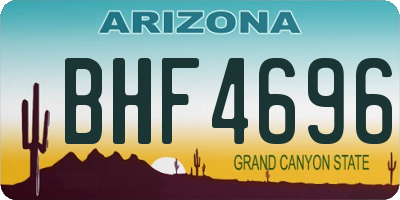 AZ license plate BHF4696