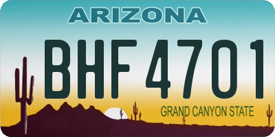 AZ license plate BHF4701