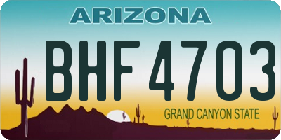 AZ license plate BHF4703