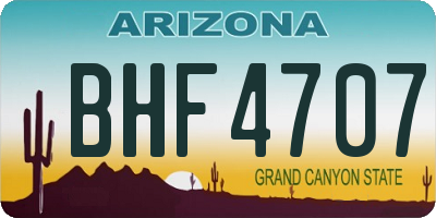 AZ license plate BHF4707