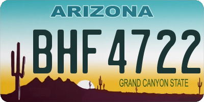 AZ license plate BHF4722