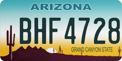 AZ license plate BHF4728