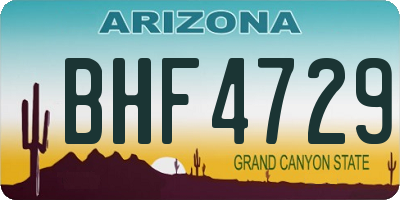 AZ license plate BHF4729