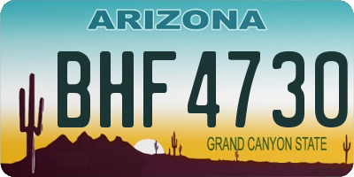 AZ license plate BHF4730