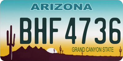 AZ license plate BHF4736