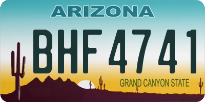 AZ license plate BHF4741
