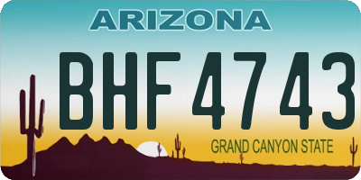 AZ license plate BHF4743