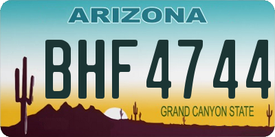 AZ license plate BHF4744