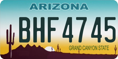 AZ license plate BHF4745