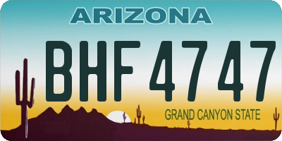AZ license plate BHF4747