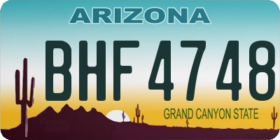 AZ license plate BHF4748