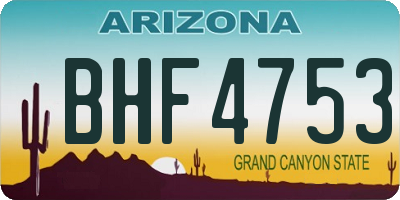 AZ license plate BHF4753