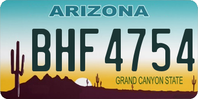 AZ license plate BHF4754