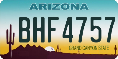AZ license plate BHF4757