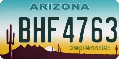AZ license plate BHF4763