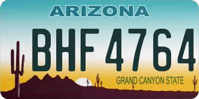 AZ license plate BHF4764