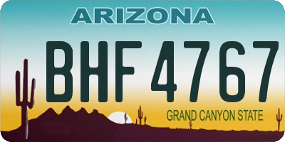 AZ license plate BHF4767