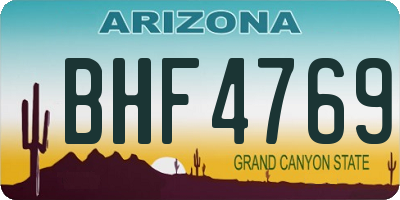 AZ license plate BHF4769