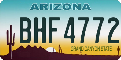 AZ license plate BHF4772